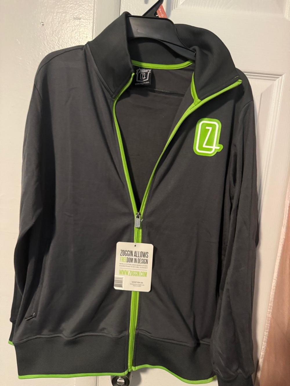 New Era Black and Lime Green Full-Zip Jacket